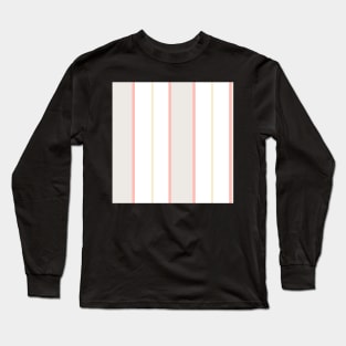 Pattern of white, pastel pink and beige stripes Long Sleeve T-Shirt